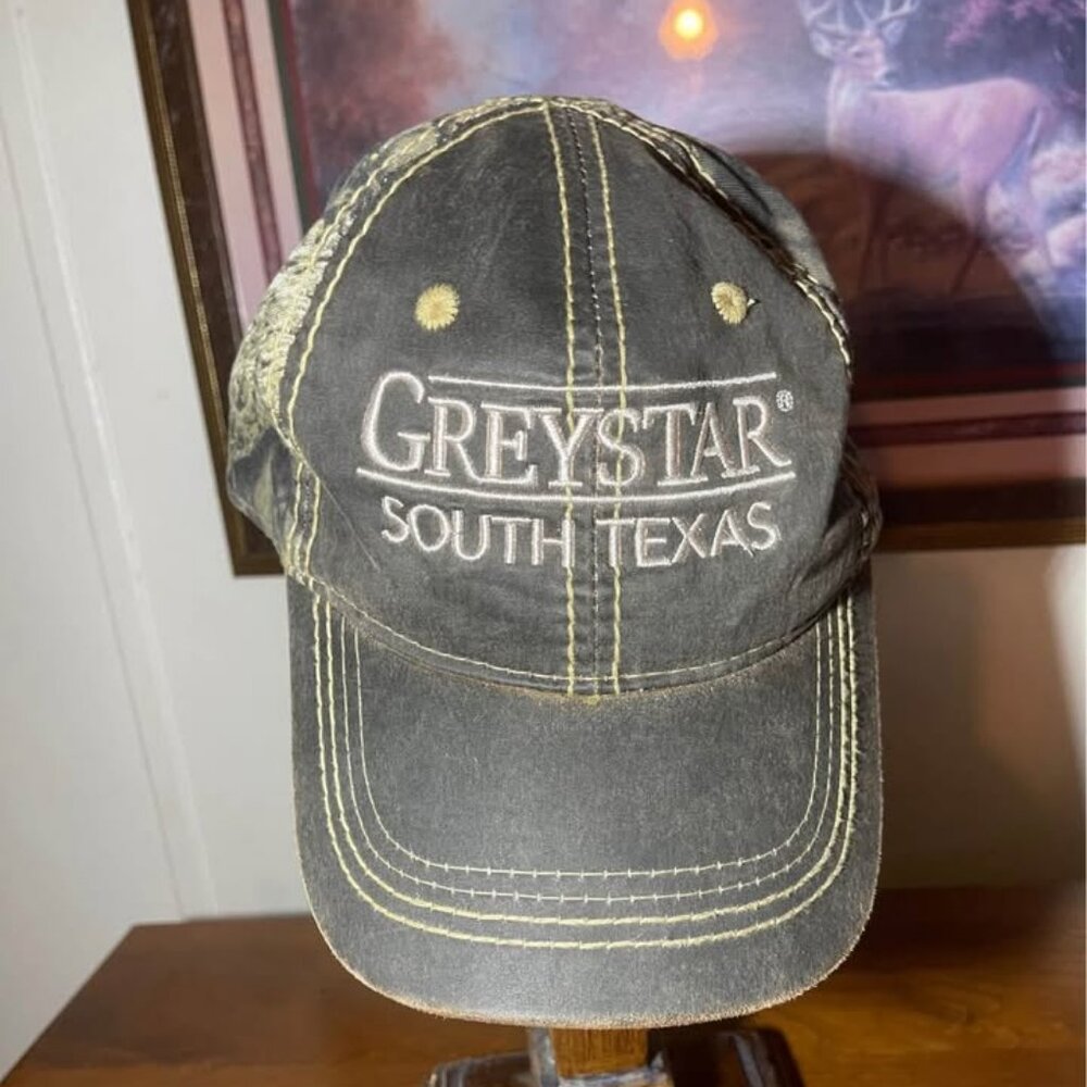 Greystar South Texas branded baseball cap in a stylish distressed look.